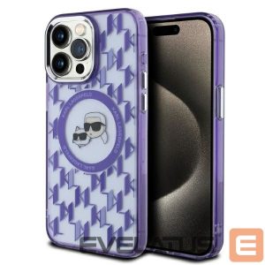 Other Phone Accessory Karl Lagerfeld  Karl Lagerfeld IML Monogram Karl & Choupette Head MagSafe Case for iPhone 15 Pro Max - Purple 