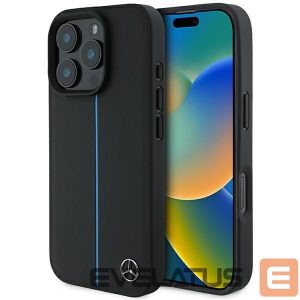 Other Phone Accessory Mercedes-Benz  Mercedes MB Blue Line Leather MagSafe iPhone 16 Pro Case - Black 