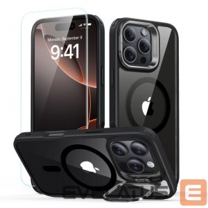 Other Phone Accessory ESR  ESR Classic Hybrid Kickstand Halolock MagSafe Case with Stand + Tempered Glass for iPhone 16 Pro Max - Clear with Black Frame 