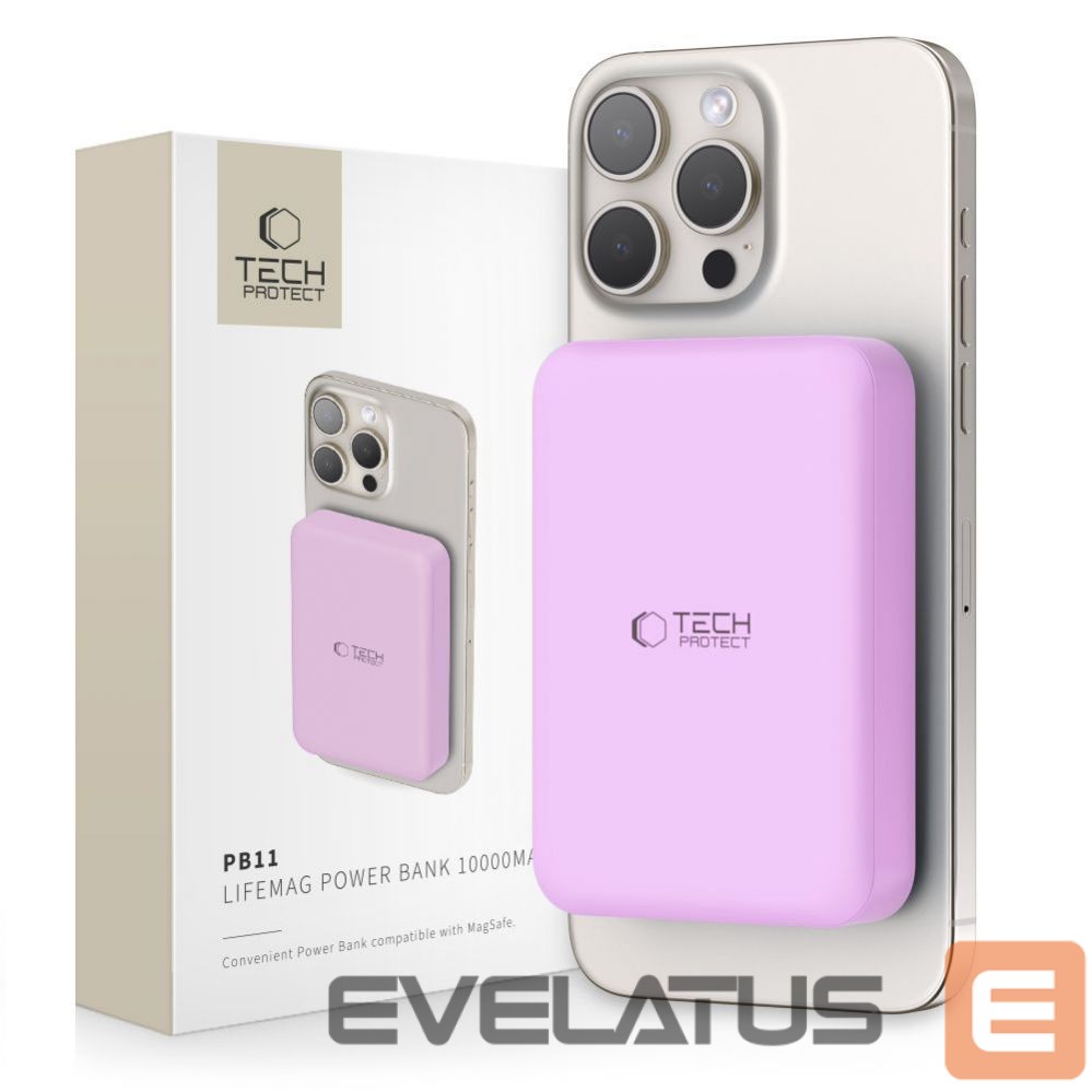Other Phone Accessory Tech-Protect Tech-Protect LifeMag MagSafe PB11 10000mAh Power Bank - Pink