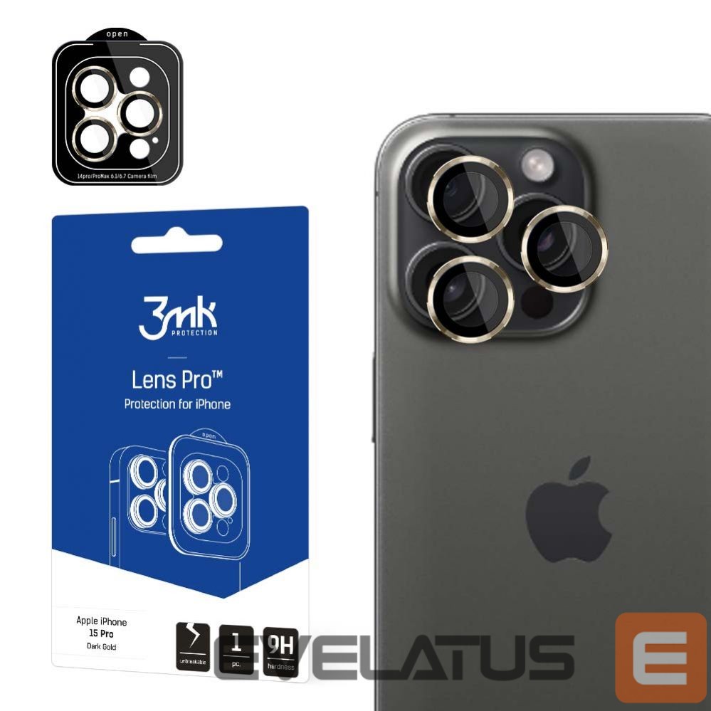 Other Phone Accessory 3MK 3mk Lens Protection Pro Camera Cover with Gold Frame for iPhone 15 Pro