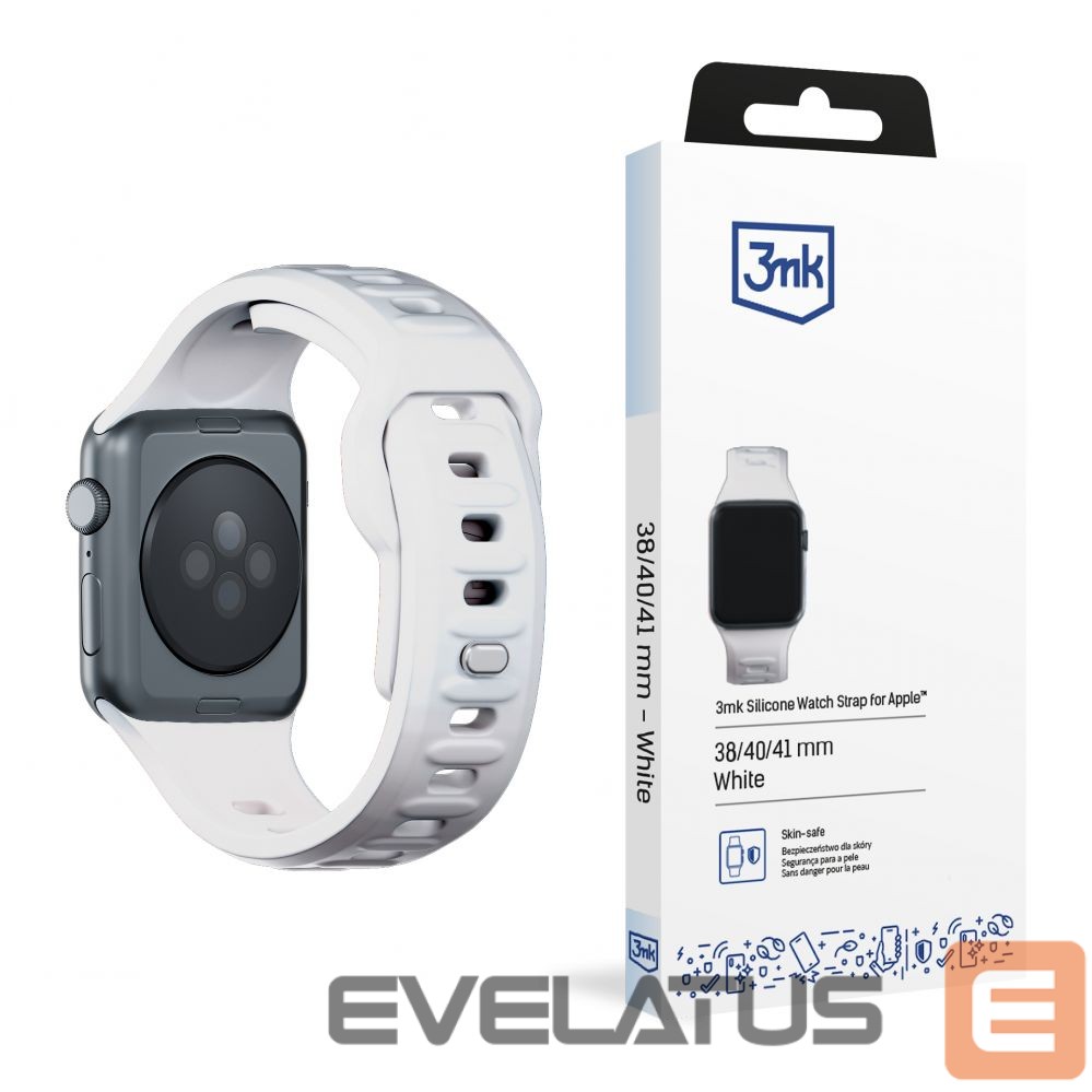 Other Phone Accessory 3MK 3mk Silicone Watch Strap for Apple Watch 38 / 40 / 41 mm - white