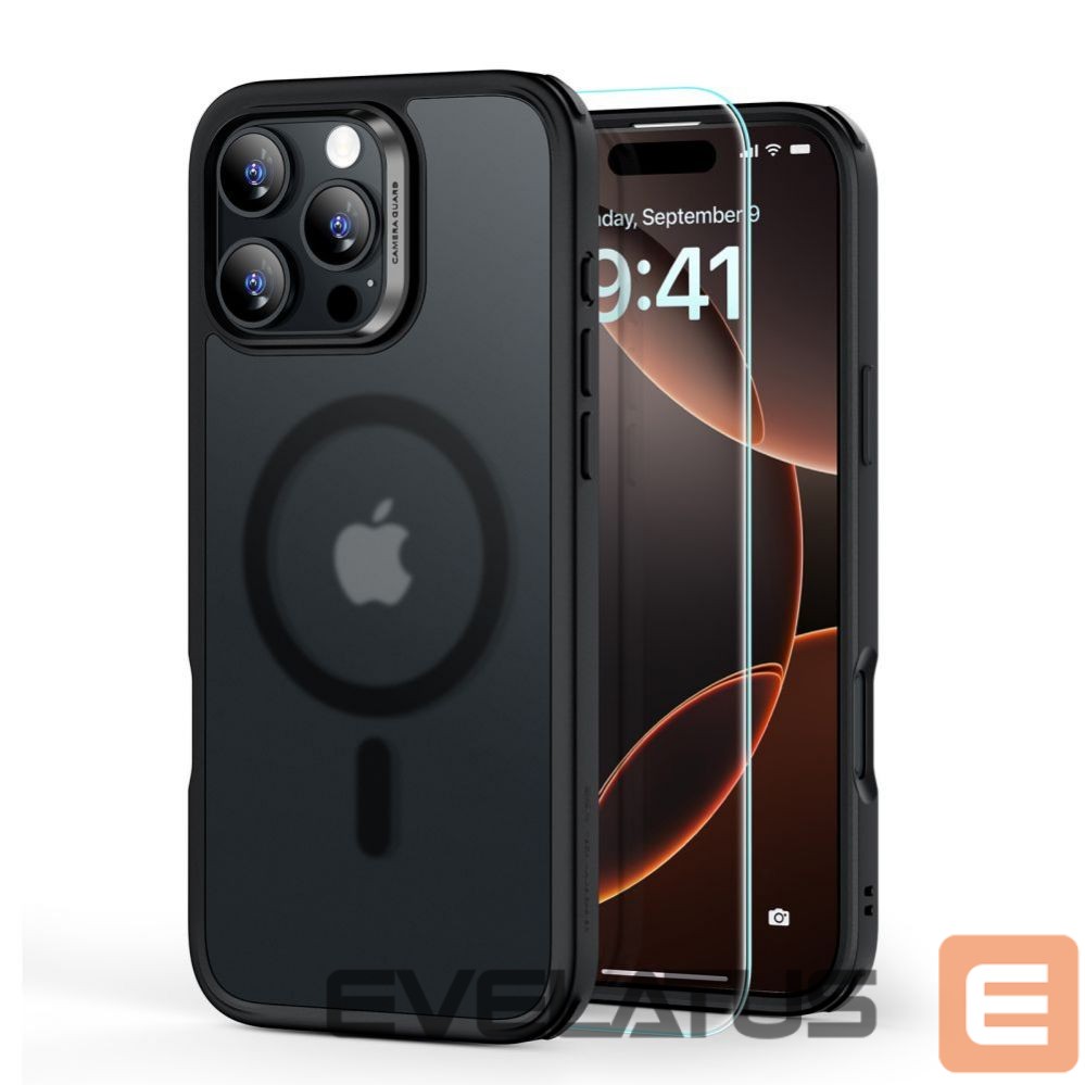 Other Phone Accessory ESR ESR Classic Hybrid Halolock MagSafe Case Set + Tempered Glass for iPhone 16 Pro Max - Semi-Transparent with Black Frame