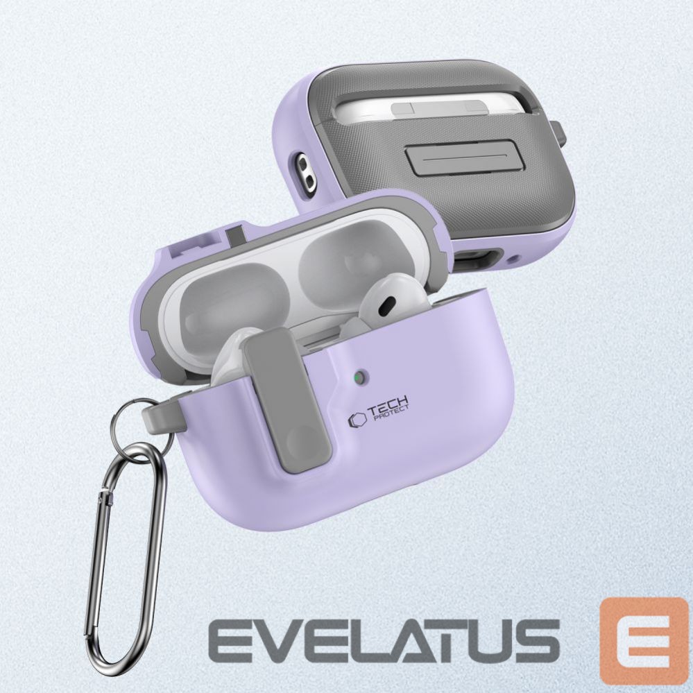 Other Phone Accessory Tech-Protect Tech-Protect Slim Hook Case with Carabiner for Apple AirPods Pro 1 / 2 - Purple