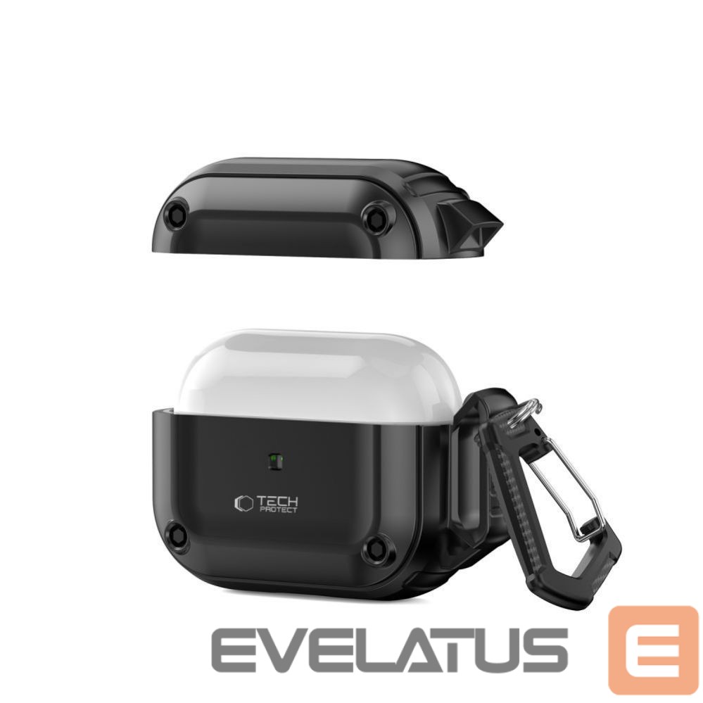 Other Phone Accessory Tech-Protect Tech-Protect Rough Hook Case with Carabiner for Apple AirPods Pro 1 / 2 - Black