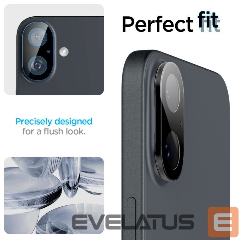 Other Phone Accessory Spigen Spigen Optik GLAS.TR Camera Protector 2-PACK for iPhone 16 / 16 PLUS - Black