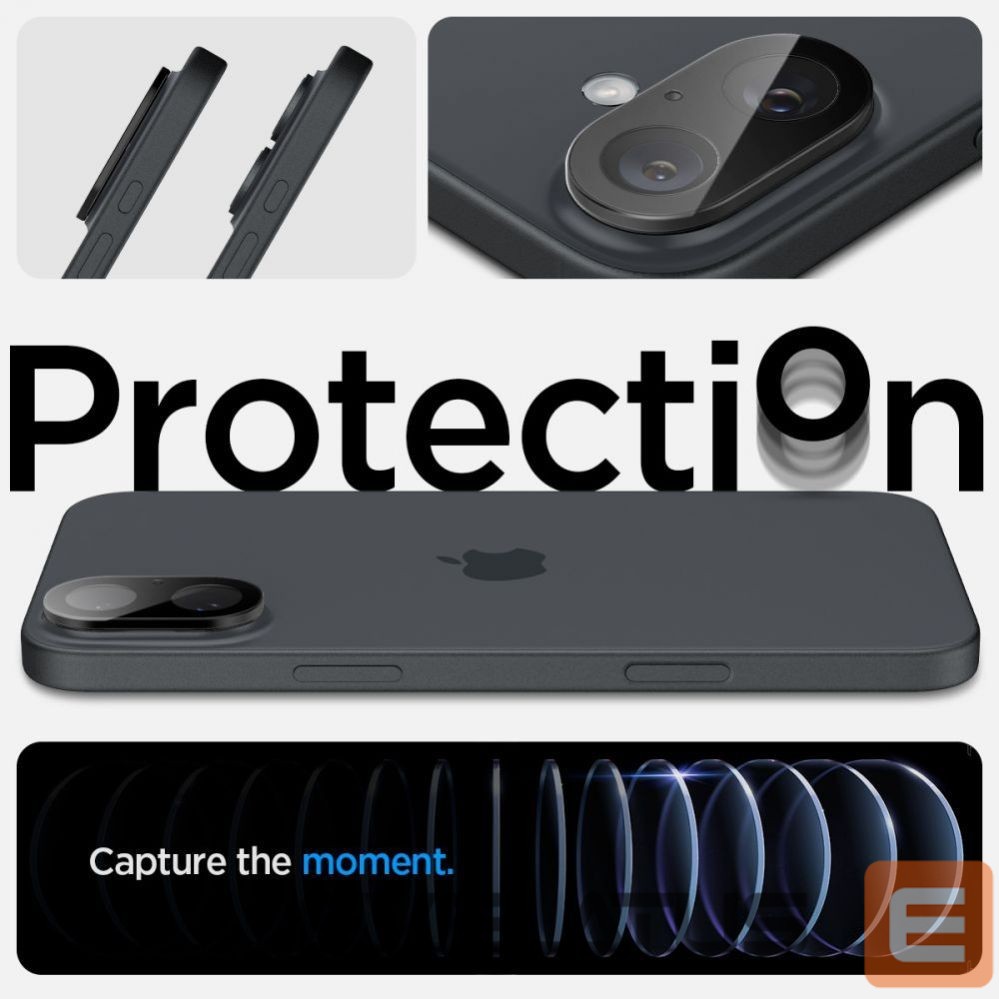 Other Phone Accessory Spigen Spigen Optik GLAS.TR Camera Protector 2-PACK for iPhone 16 / 16 PLUS - Black