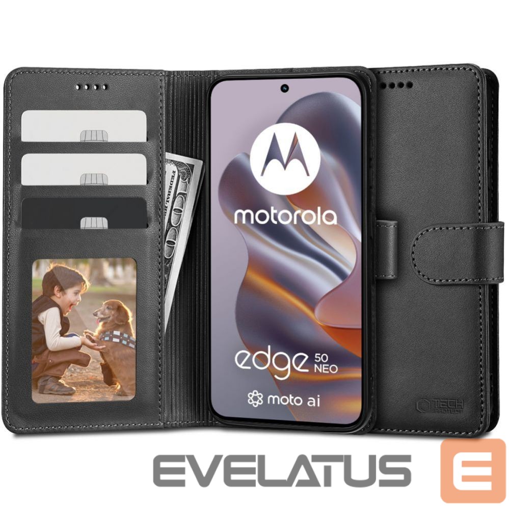 Other Phone Accessory Tech-Protect Tech-Protect Wallet Case for Motorola EDGE 50 NEO - Black