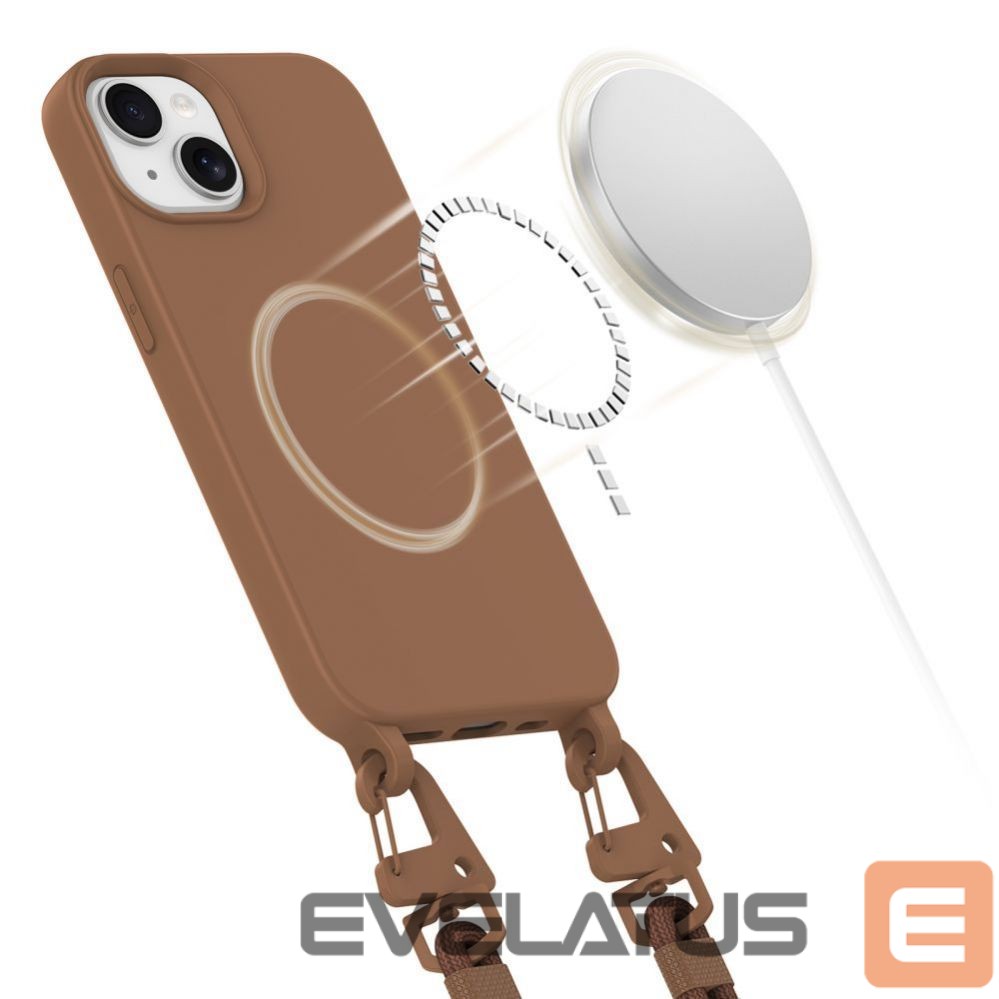 Other Phone Accessory Tech-Protect Tech-Protect MagNecklace MagSafe iPhone 15 Case - Brown