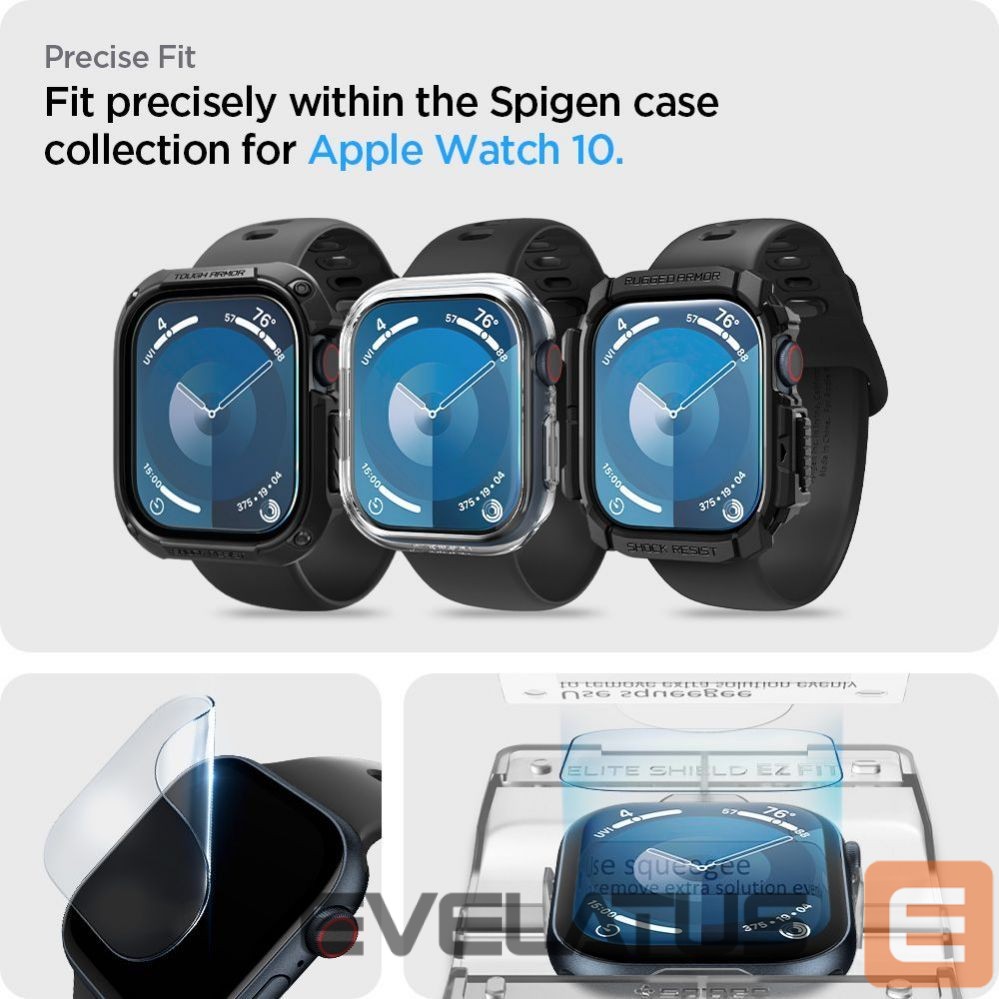 Other Phone Accessory Spigen Spigen Elite Shield ”EZ FIT” Hybrid Glass 2-PACK for Apple Watch 10 (46MM) - Clear
