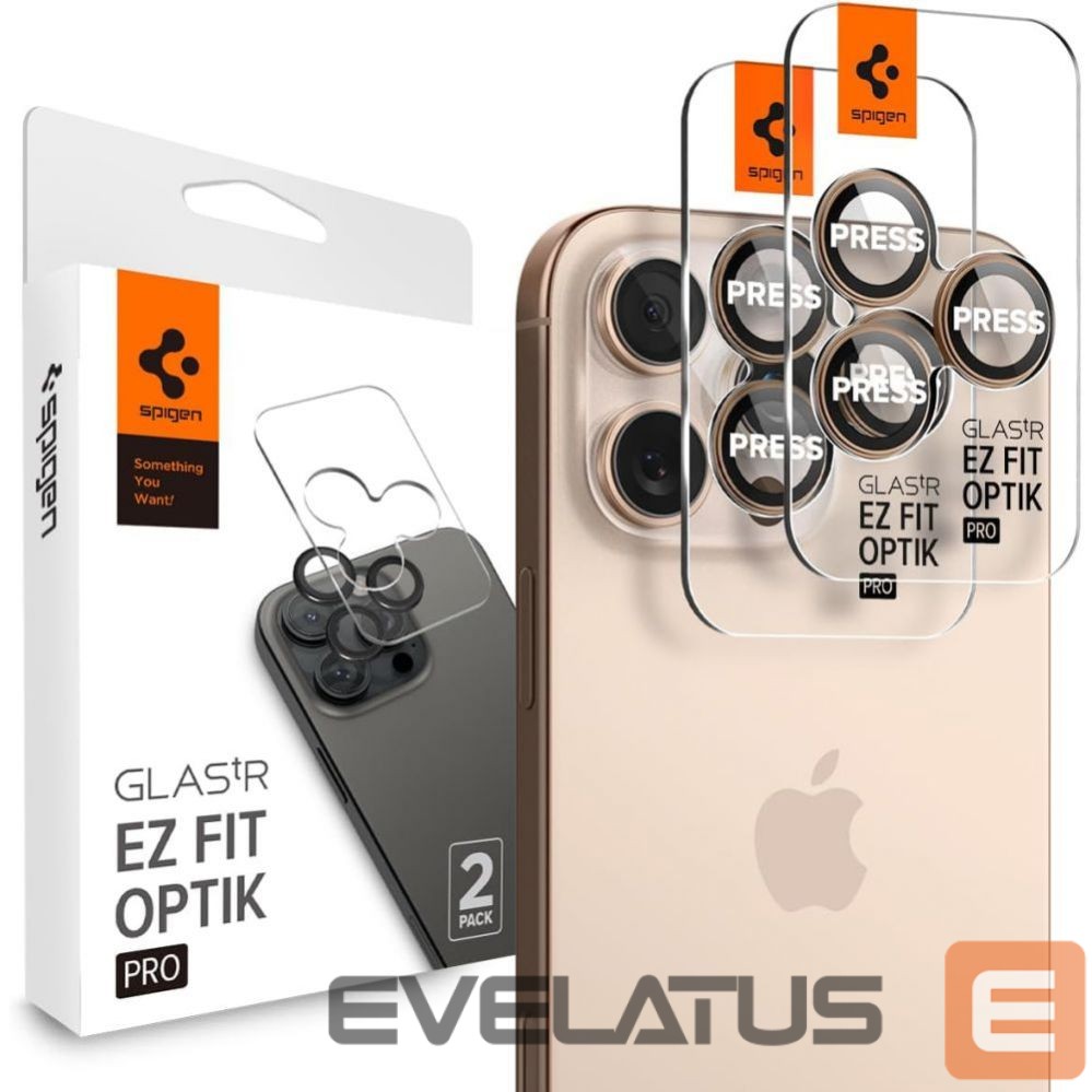 Other Phone Accessory Spigen Spigen Optik Pro GLAS.TR ”EZ FIT” Camera Protector 2-PACK for iPhone 16 Pro / Pro Max - Brown