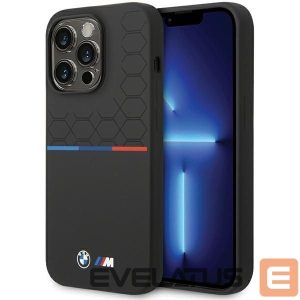 Back panel cover BMW  BMW Silicone Pattern iPhone 15 Pro Case - Black 