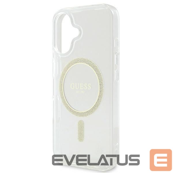 Other Phone Accessory Guess Apple Guess IML Glitter Circle MagSafe iPhone 16 Case - Clear