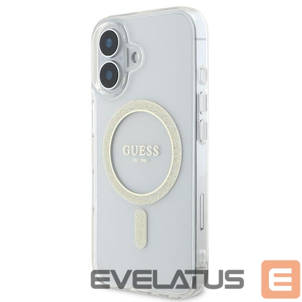 Other Phone Accessory Guess Apple Guess IML Glitter Circle MagSafe iPhone 16 Case - Clear