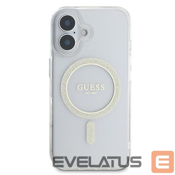 Other Phone Accessory Guess Apple Guess IML Glitter Circle MagSafe iPhone 16 Case - Clear
