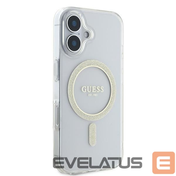 Other Phone Accessory Guess Apple Guess IML Glitter Circle MagSafe iPhone 16 Case - Clear