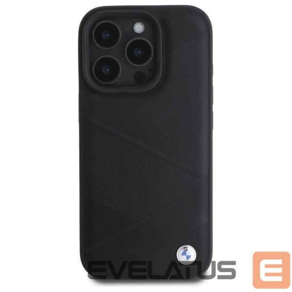 Other Phone Accessory BMW BMW Sign Leather Crossing Lines Pattern iPhone 16 Pro Max Case - Black