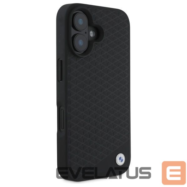 Other Phone Accessory BMW BMW Sign Leather Diamond Metal Logo MagSafe iPhone 16 Case - Black