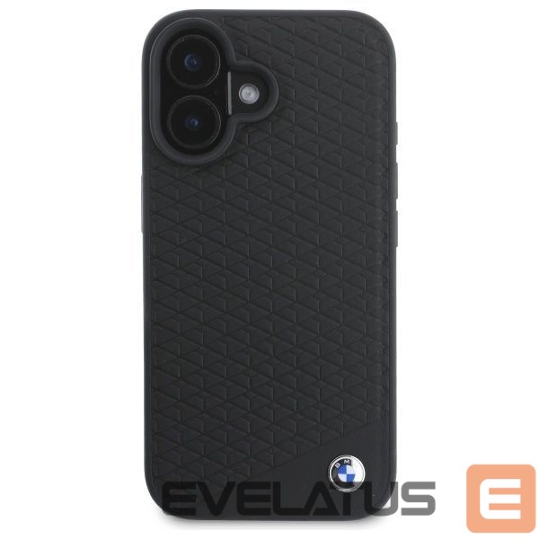 Other Phone Accessory BMW BMW Sign Leather Diamond Metal Logo MagSafe iPhone 16 Case - Black