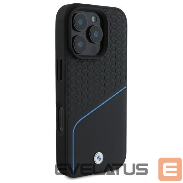 Other Phone Accessory BMW BMW Sign Leather Textured And Line MagSafe Case for iPhone 16 Pro Max - Black