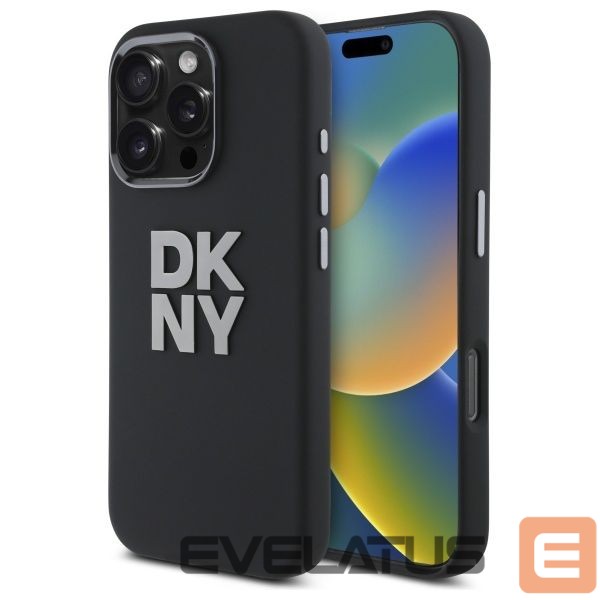 Other Phone Accessory DKNY DKNY Liquid Silicone Metal Logo iPhone 16 Pro Case - Black