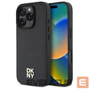 Other Phone Accessory DKNY  DKNY Repeat Pattern Stack Logo MagSafe iPhone 16 Pro Case - Black 