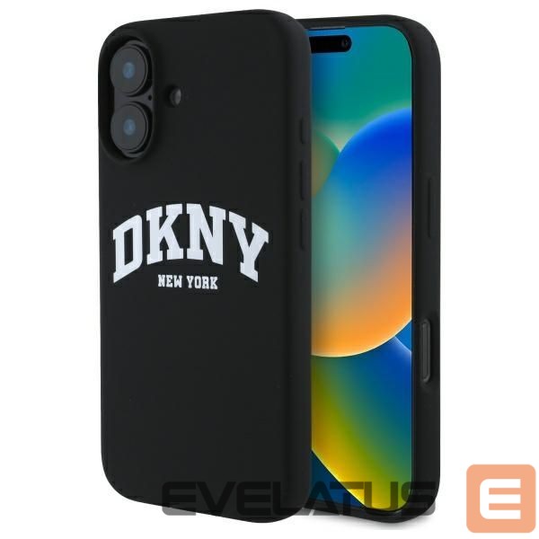 Other Phone Accessory DKNY DKNY Silicone White Printed Logo MagSafe iPhone 16 Case - Black