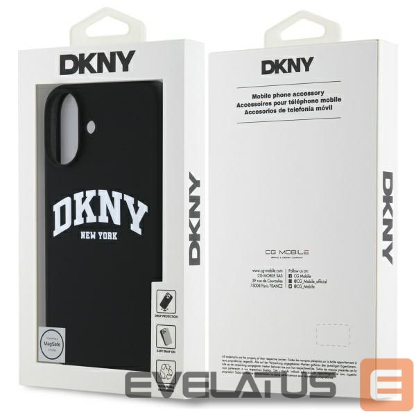Other Phone Accessory DKNY DKNY Silicone White Printed Logo MagSafe iPhone 16 Case - Black