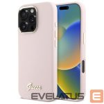 Other Phone Accessory Guess  Guess Silicone Script Metal Logo & Frame iPhone 16 Pro Case - Pink 