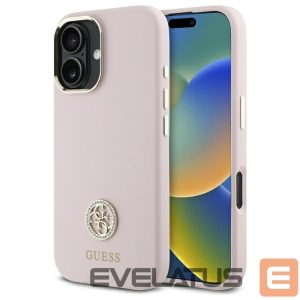 Other Phone Accessory Guess  Guess Silicone Logo Strass 4G case for iPhone 16 - light pink 