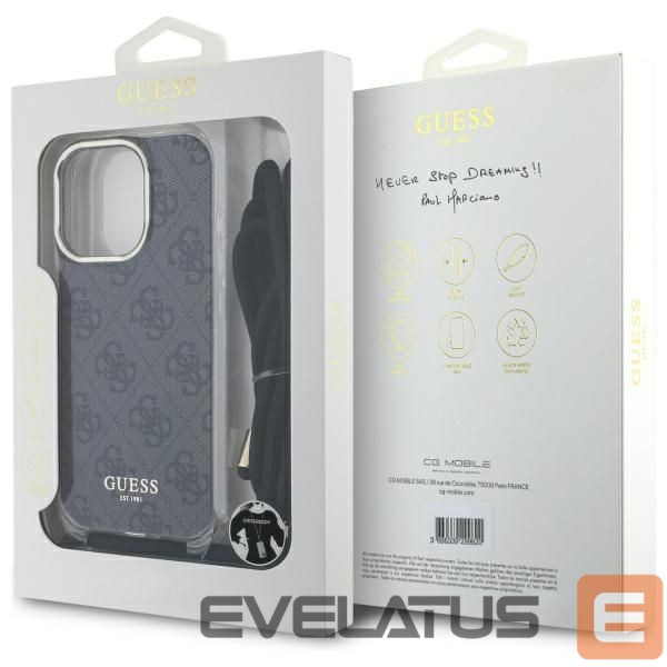 Other Phone Accessory Guess Guess Crossbody Cord 4G Print Case for iPhone 16 Pro Max - Black