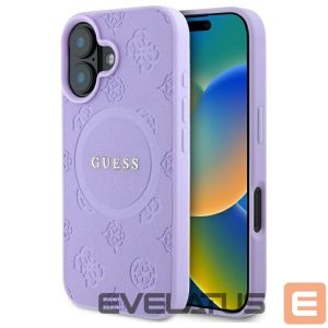 Other Phone Accessory Guess  Guess Saffiano Peony Classic Logo MagSafena iPhone 16 Plus Case - Purple 