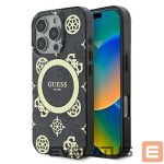 Other Phone Accessory Guess  Guess IML Peony On 4G Background MagSafe Case for iPhone 16 Pro Max - Black 