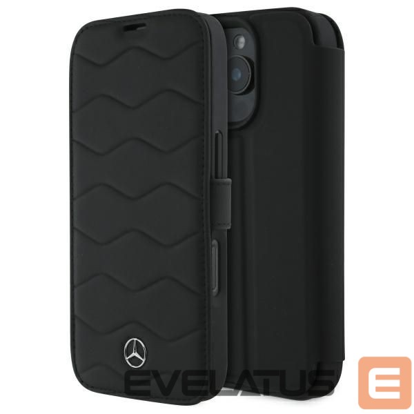 Other Phone Accessory Mercedes-Benz Mercedes MB Waves Leather Case for iPhone 16 Pro Max - Black