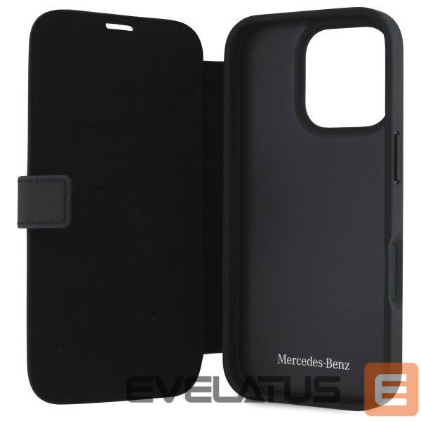Other Phone Accessory Mercedes-Benz Mercedes MB Waves Leather Case for iPhone 16 Pro Max - Black