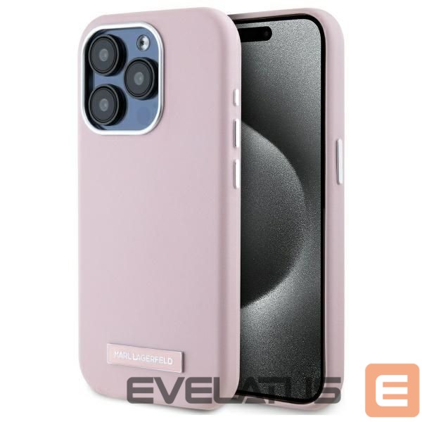 Other Phone Accessory Karl Lagerfeld Karl Lagerfeld FW Metal Plate MagSafe iPhone 15 Pro Case - Pink