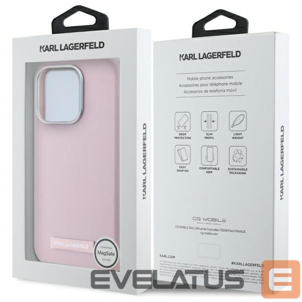 Other Phone Accessory Karl Lagerfeld Karl Lagerfeld FW Metal Plate MagSafe iPhone 15 Pro Case - Pink