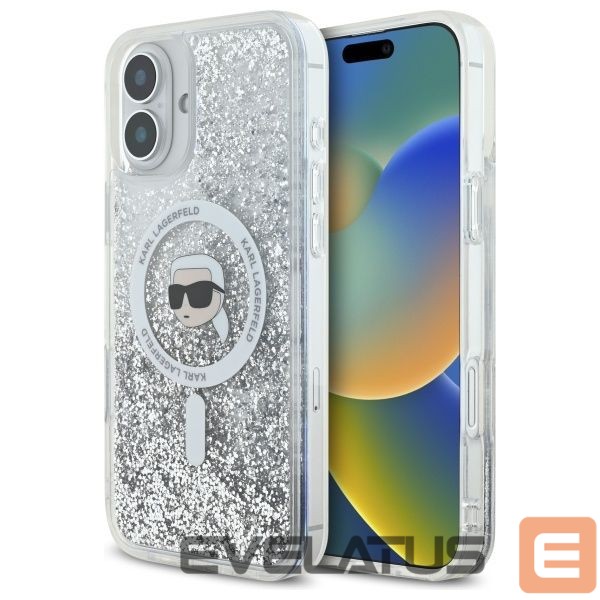Other Phone Accessory Karl Lagerfeld Karl Lagerfeld Liquid Glitter Karl Head Magsafe Case for iPhone 16 Plus - Clear
