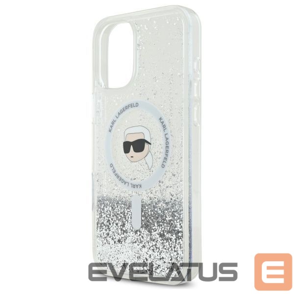 Other Phone Accessory Karl Lagerfeld Karl Lagerfeld Liquid Glitter Karl Head Magsafe Case for iPhone 16 Plus - Clear