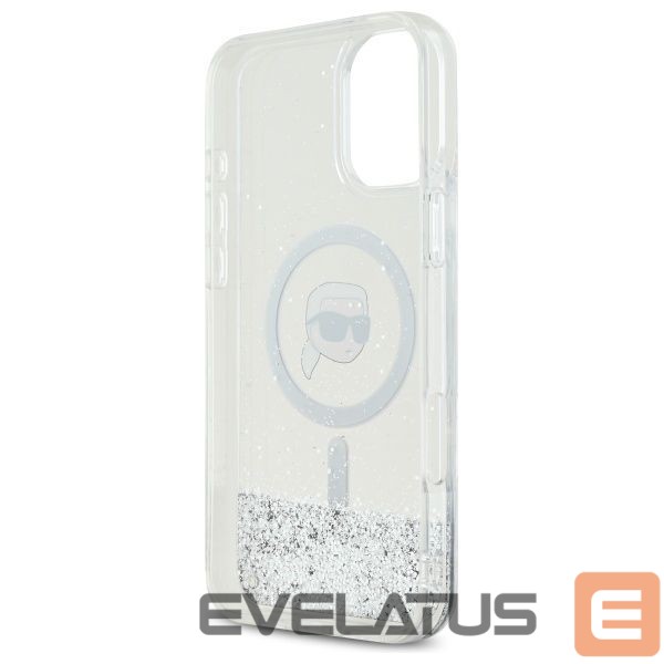 Other Phone Accessory Karl Lagerfeld Karl Lagerfeld Liquid Glitter Karl Head Magsafe Case for iPhone 16 Plus - Clear