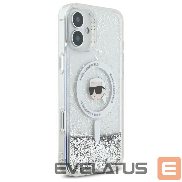 Other Phone Accessory Karl Lagerfeld Karl Lagerfeld Liquid Glitter Karl Head Magsafe Case for iPhone 16 Plus - Clear