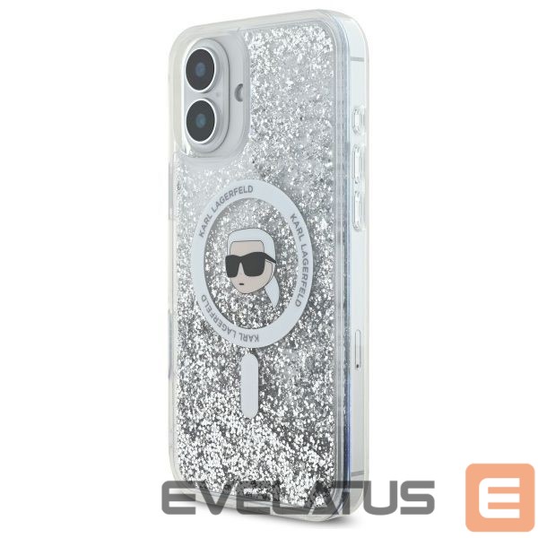 Other Phone Accessory Karl Lagerfeld Karl Lagerfeld Liquid Glitter Karl Head Magsafe Case for iPhone 16 Plus - Clear