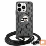 Other Phone Accessory Karl Lagerfeld  Karl Lagerfeld IML Crossbody Monogram Karl & Choupette Head MagSafe iPhone 16 Case - Black 