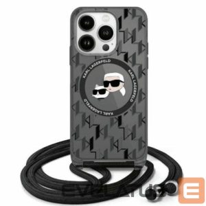 Other Phone Accessory Karl Lagerfeld  Karl Lagerfeld IML Crossbody Monogram Karl & Choupette Head MagSafe iPhone 16 Case - Black 