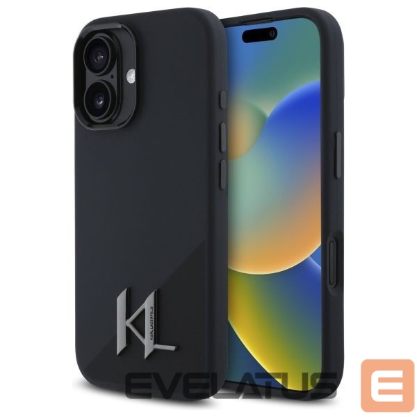 Other Phone Accessory Karl Lagerfeld Karl Lagerfeld KLHMP16SSCMKMPCK iPhone 16 6.1" black/black hardcase Silicone Shadow Metal Initial MagSafe