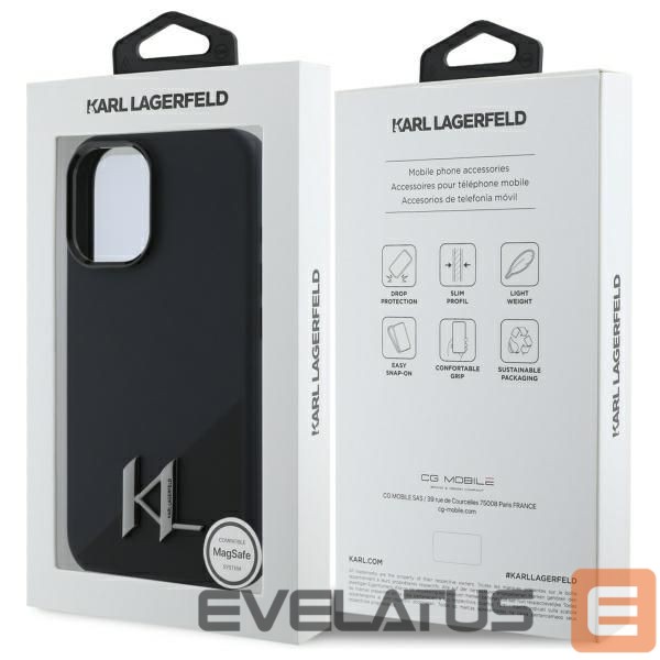 Other Phone Accessory Karl Lagerfeld Karl Lagerfeld KLHMP16SSCMKMPCK iPhone 16 6.1" black/black hardcase Silicone Shadow Metal Initial MagSafe