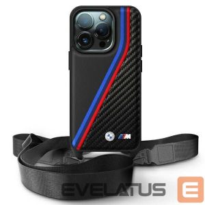 Other Phone Accessory BMW  BMW M Edition Carbon Tricolor Lines & Strap Case for iPhone 16 Pro Max - Black 