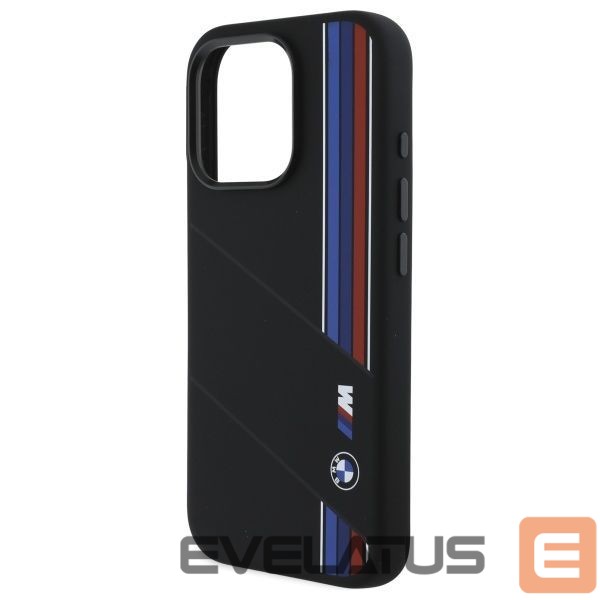 Other Phone Accessory BMW BMW Silicone Cut Tricolor Lines MagSafe Case for iPhone 16 Pro Max - Black