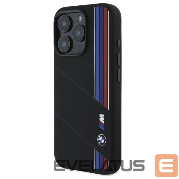 Other Phone Accessory BMW BMW Silicone Cut Tricolor Lines MagSafe Case for iPhone 16 Pro Max - Black