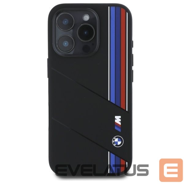 Other Phone Accessory BMW BMW Silicone Cut Tricolor Lines MagSafe Case for iPhone 16 Pro Max - Black